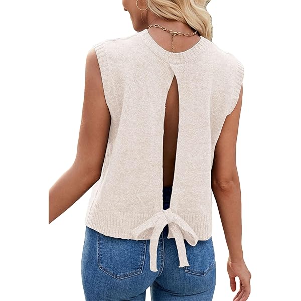 ZhiHiMeRi Women's Oatmeal Cable Knit High Neck Sweater Vest